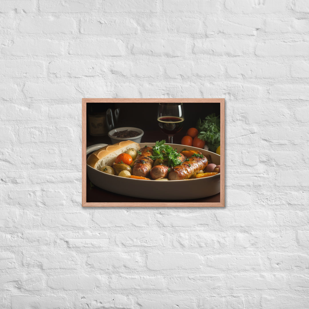 Baked Sausage and Vegetables Framed poster 🤤 from Yumify.AI