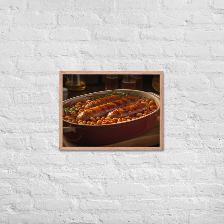 Baked Sausage and Beans Casserole Framed poster 🤤 from Yumify.AI