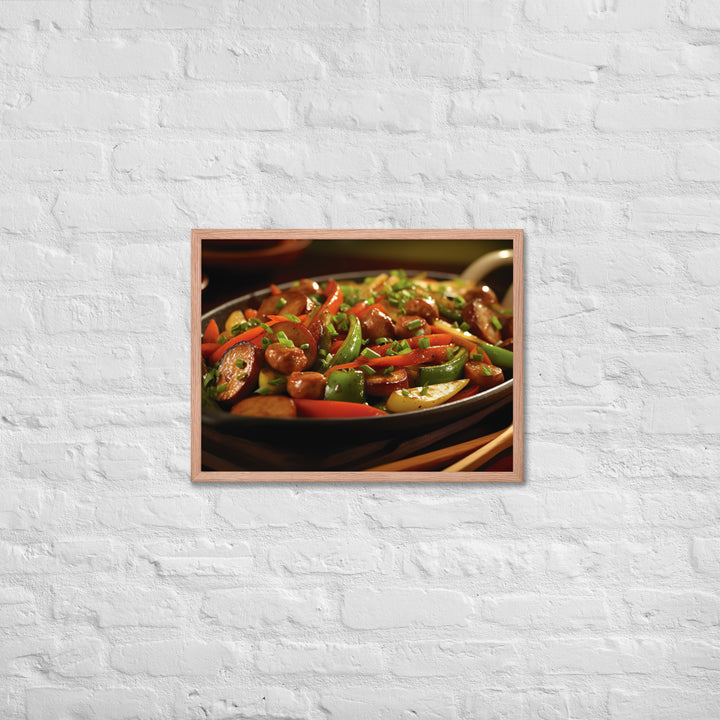 Sausage Stir Fry Framed poster 🤤 from Yumify.AI