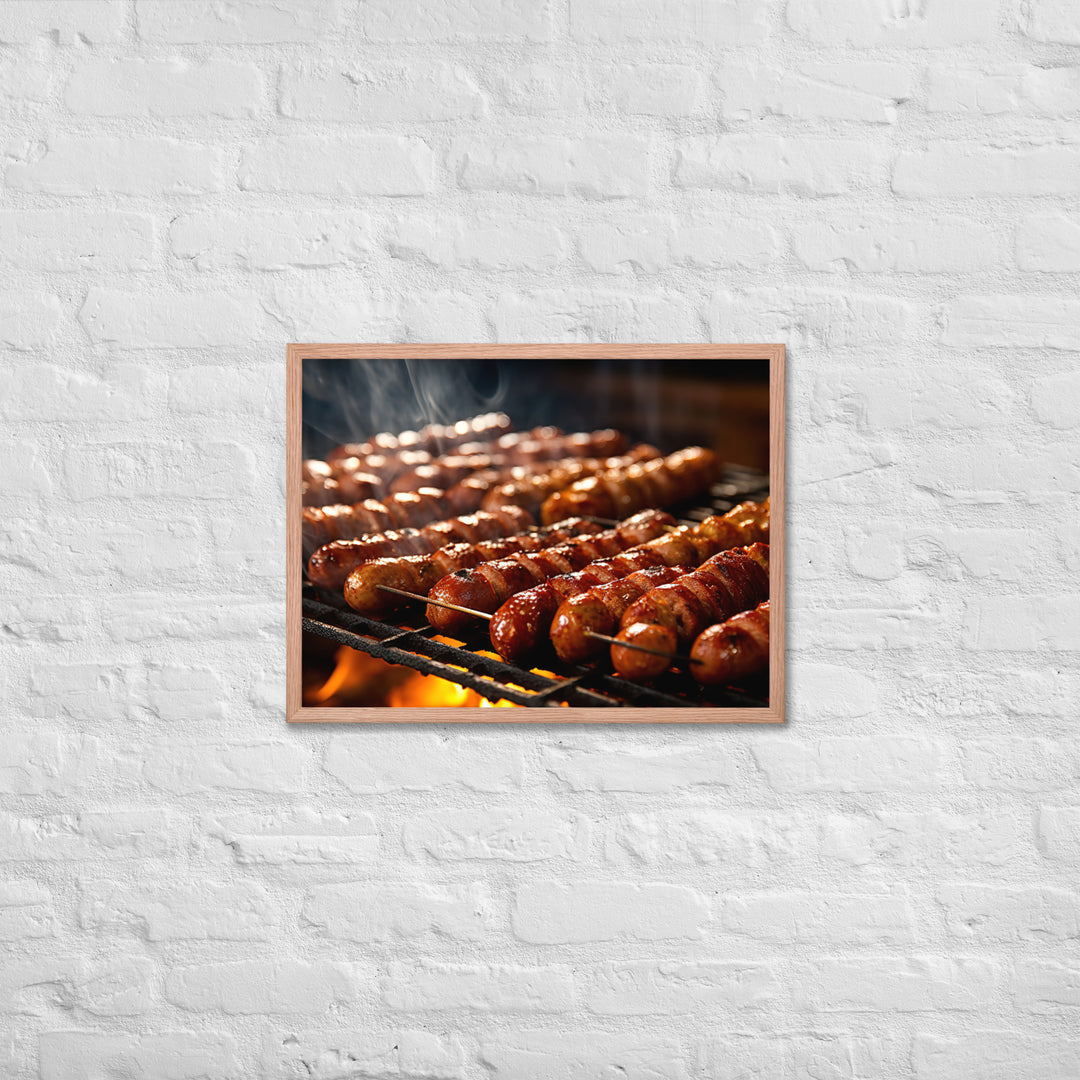 Sausage Skewers Framed poster 🤤 from Yumify.AI