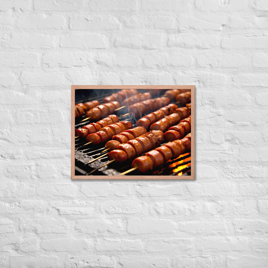 Sausage Skewers Framed poster 🤤 from Yumify.AI