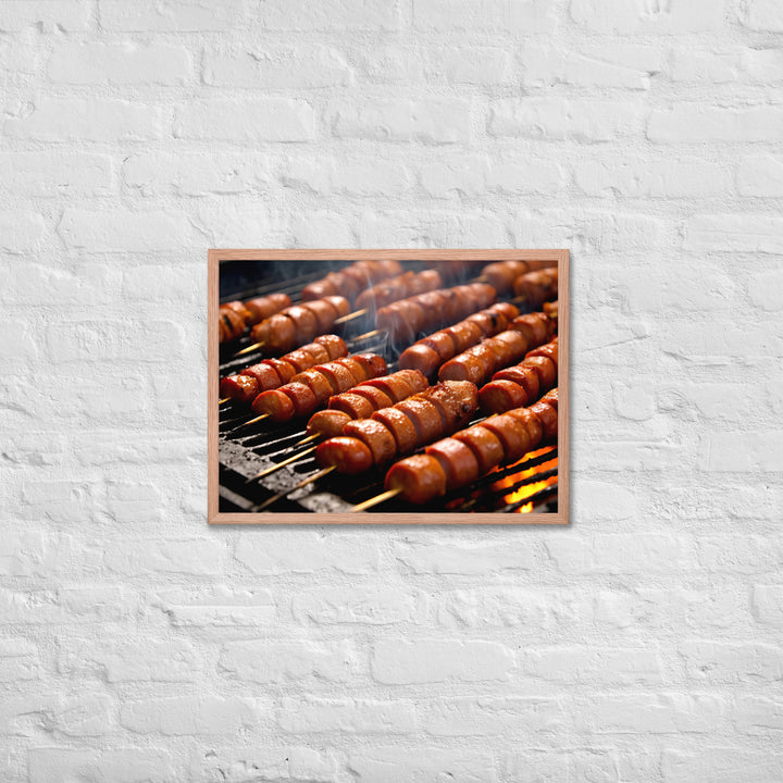 Sausage Skewers Framed poster 🤤 from Yumify.AI