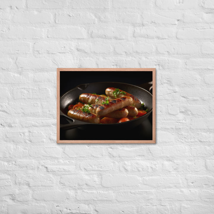 Pan Fried Sausage Framed poster 🤤 from Yumify.AI