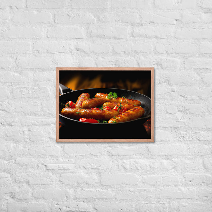 Pan Fried Sausage Framed poster 🤤 from Yumify.AI