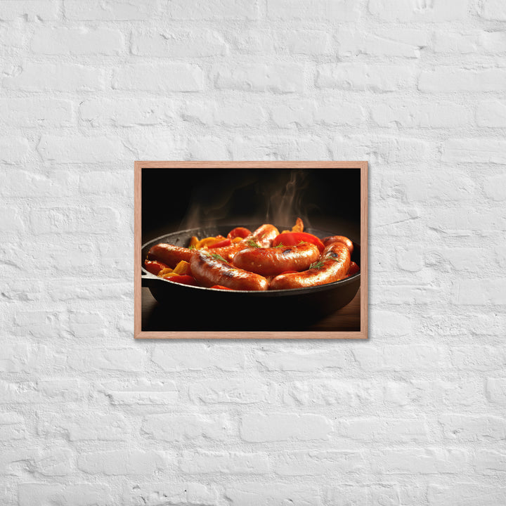 Pan Fried Sausage Framed poster 🤤 from Yumify.AI