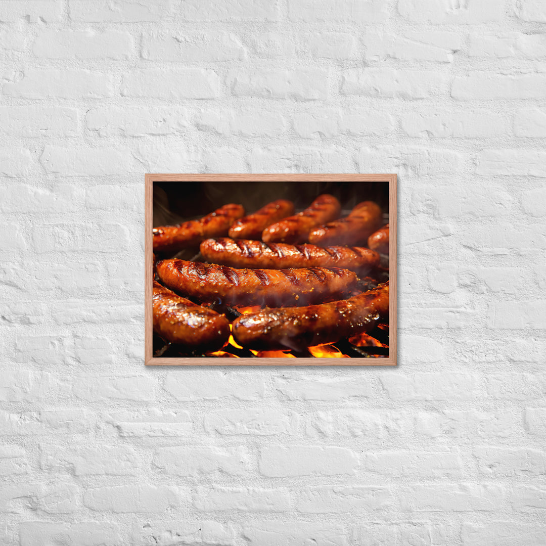 Grilled Sausage Framed poster 🤤 from Yumify.AI