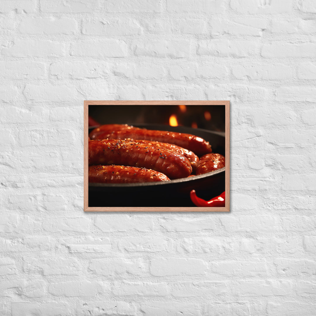 Baked Sausage Framed poster 🤤 from Yumify.AI