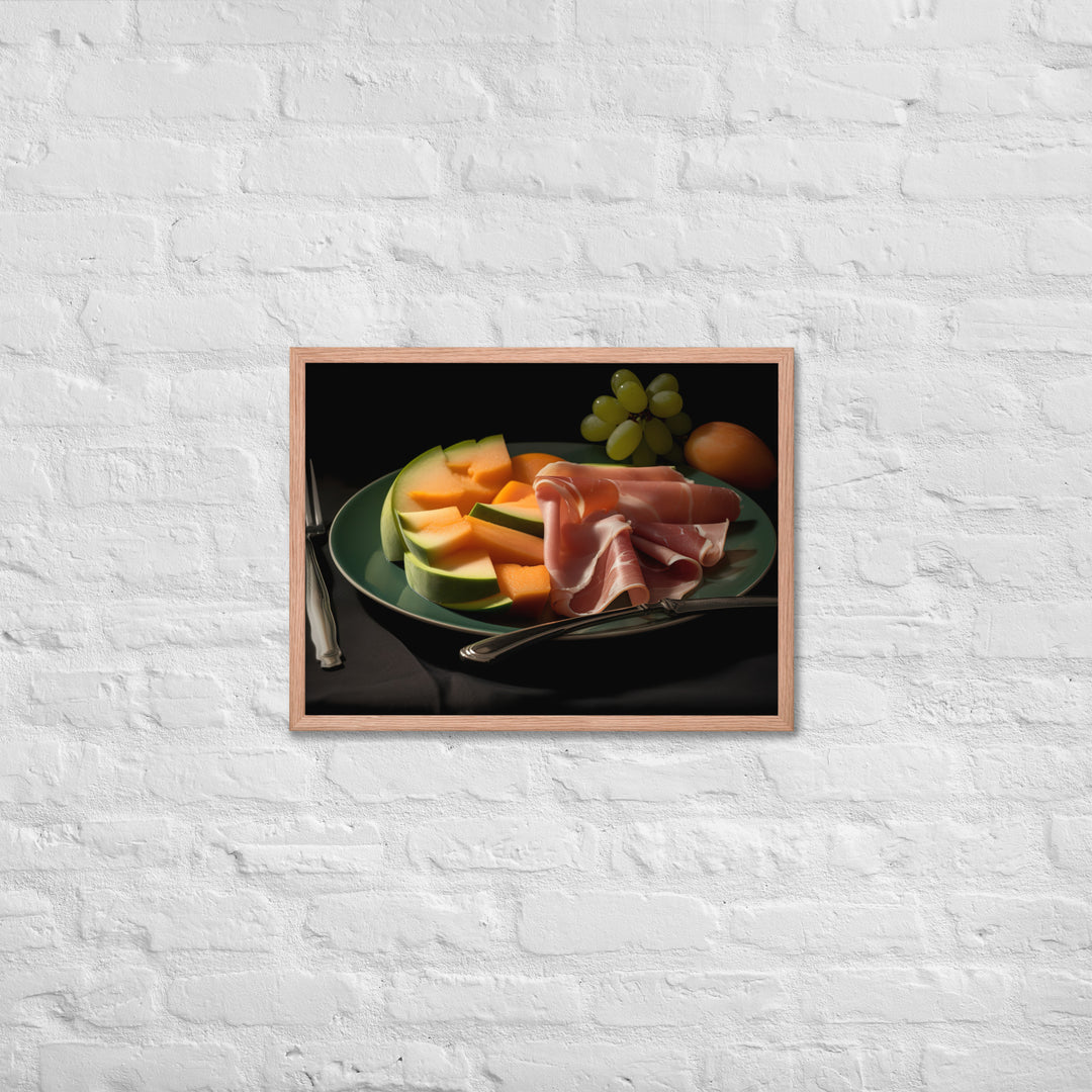 Parma Ham and Melon Appetizer Framed poster 🤤 from Yumify.AI