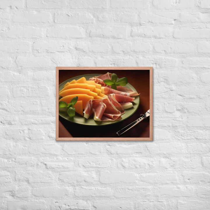 Parma Ham and Melon Appetizer Framed poster 🤤 from Yumify.AI