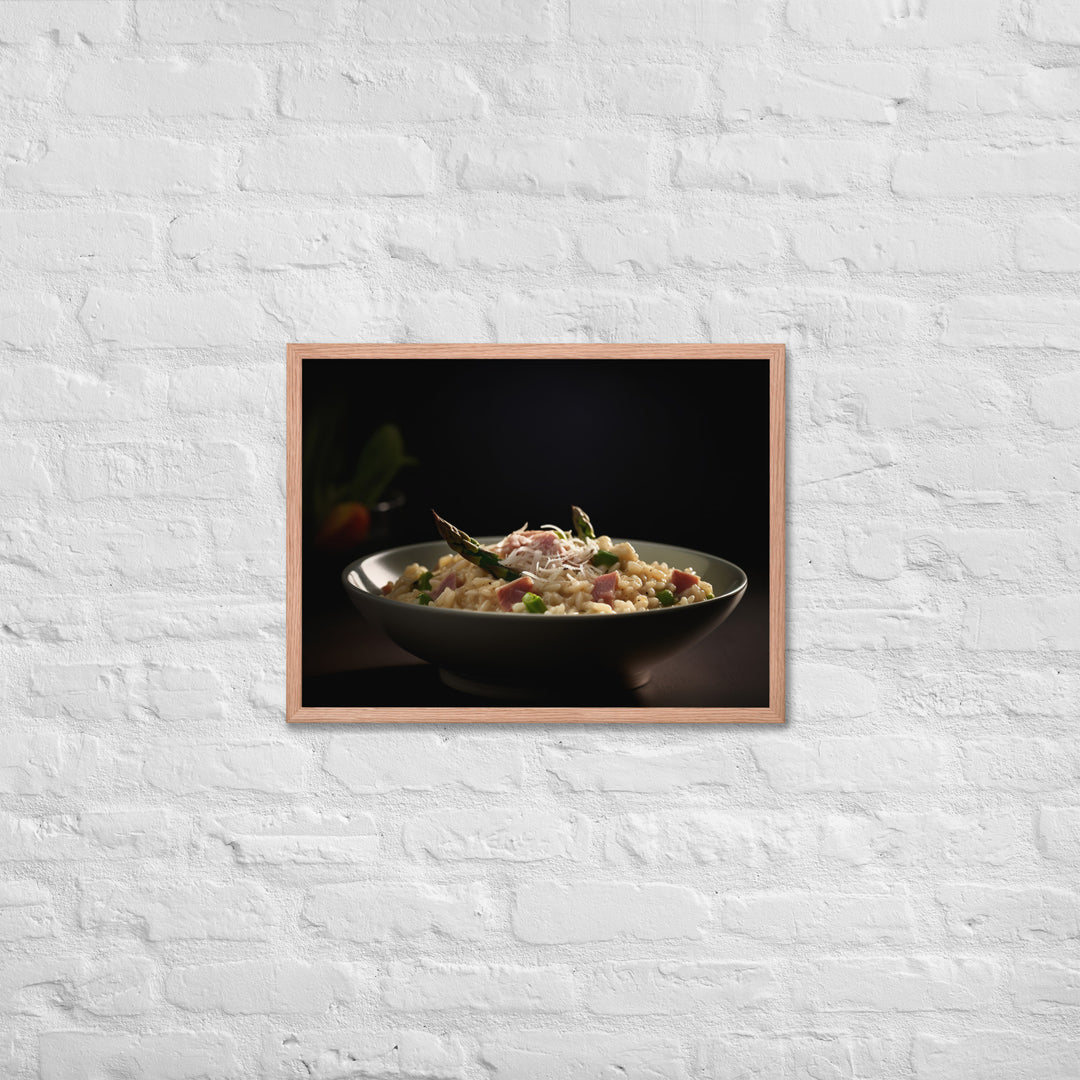 Parma Ham and Asparagus Risotto Framed poster 🤤 from Yumify.AI