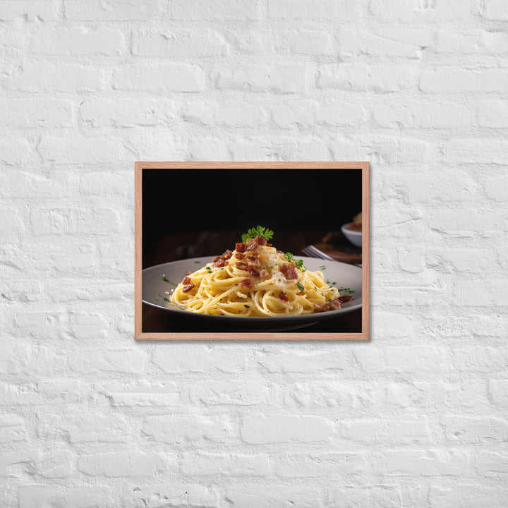 Spaghetti Carbonara with Bacon Framed poster 🤤 from Yumify.AI