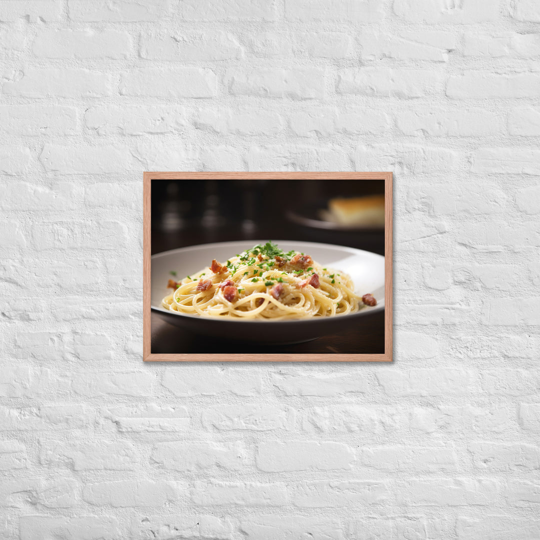 Spaghetti Carbonara with Bacon Framed poster 🤤 from Yumify.AI