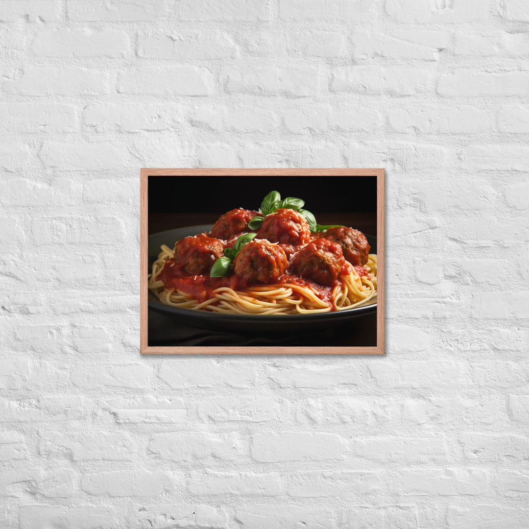 Classic Spaghetti and Meatballs Framed poster 🤤 from Yumify.AI