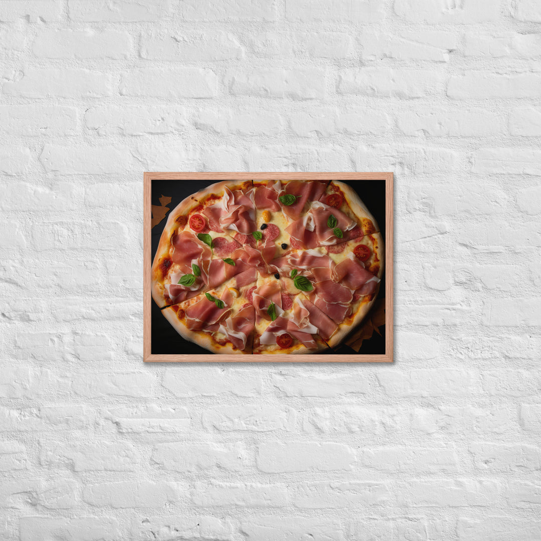 Parma Ham and Mozzarella Pizza Framed poster 🤤 from Yumify.AI