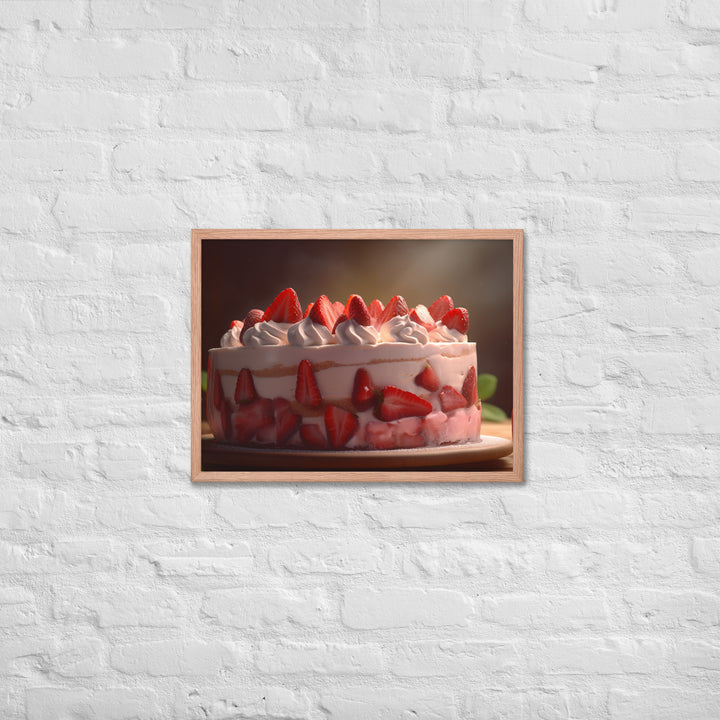 Strawberry Shortcake Ice Cream Cake Framed poster 🤤 from Yumify.AI