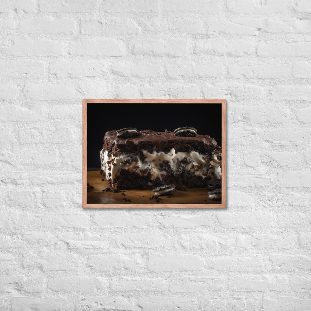 Oreo Brownie Ice Cream Sandwich Framed poster 🤤 from Yumify.AI