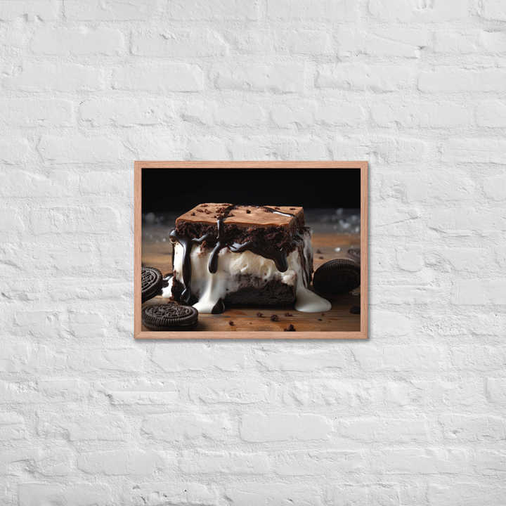 Oreo Brownie Ice Cream Sandwich Framed poster 🤤 from Yumify.AI