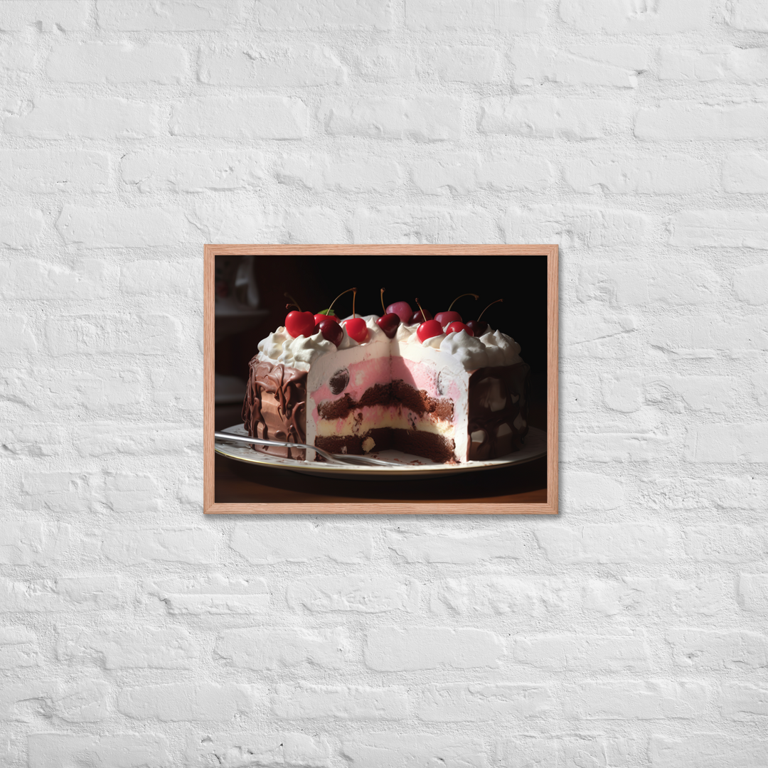 Neapolitan Ice Cream Cake Framed poster 🤤 from Yumify.AI