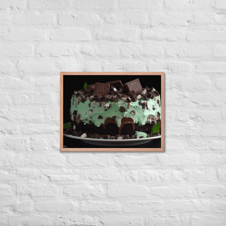 Mint Chocolate Chip Ice Cream Cake Framed poster 🤤 from Yumify.AI