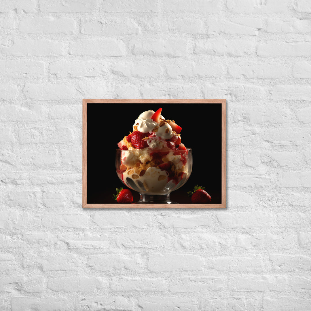 Strawberry Shortcake Sundae Framed poster 🤤 from Yumify.AI