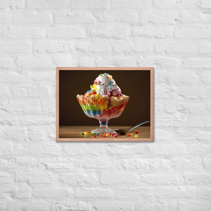 Rainbow Sherbet Sundae Framed poster 🤤 from Yumify.AI