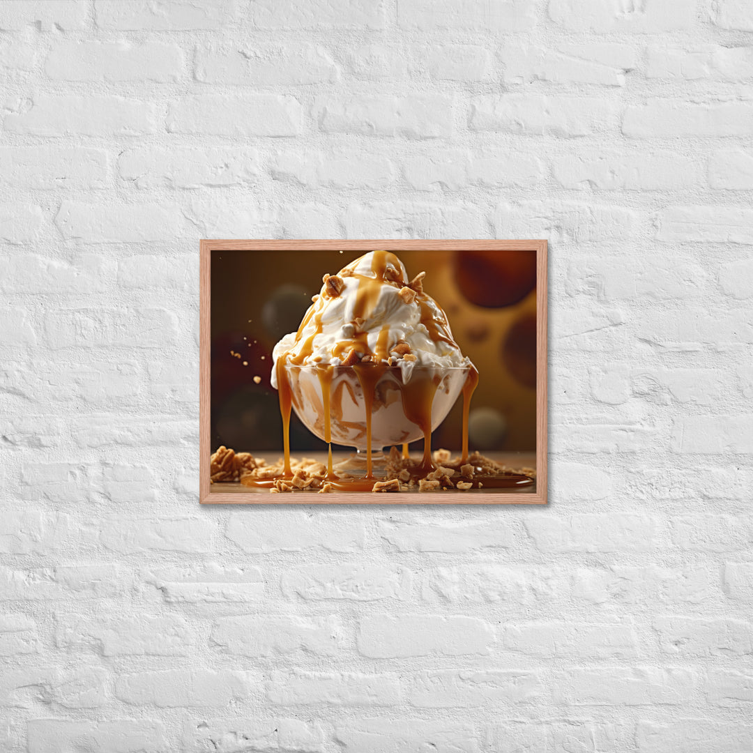 Nutty Caramel Sundae Framed poster 🤤 from Yumify.AI