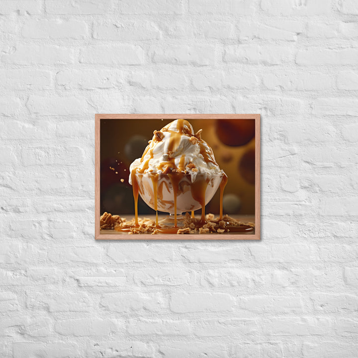 Nutty Caramel Sundae Framed poster 🤤 from Yumify.AI