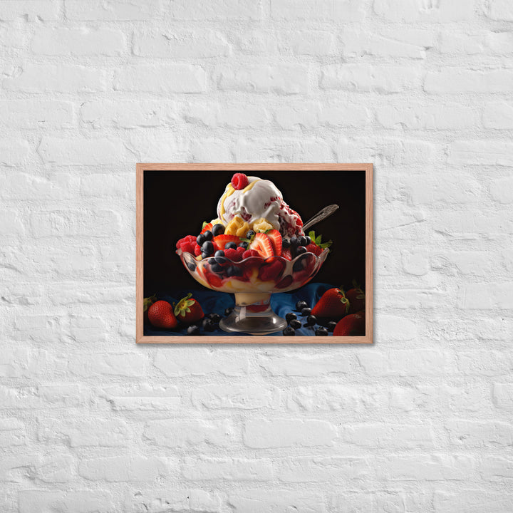 Fruit Lovers Paradise Sundae Framed poster 🤤 from Yumify.AI