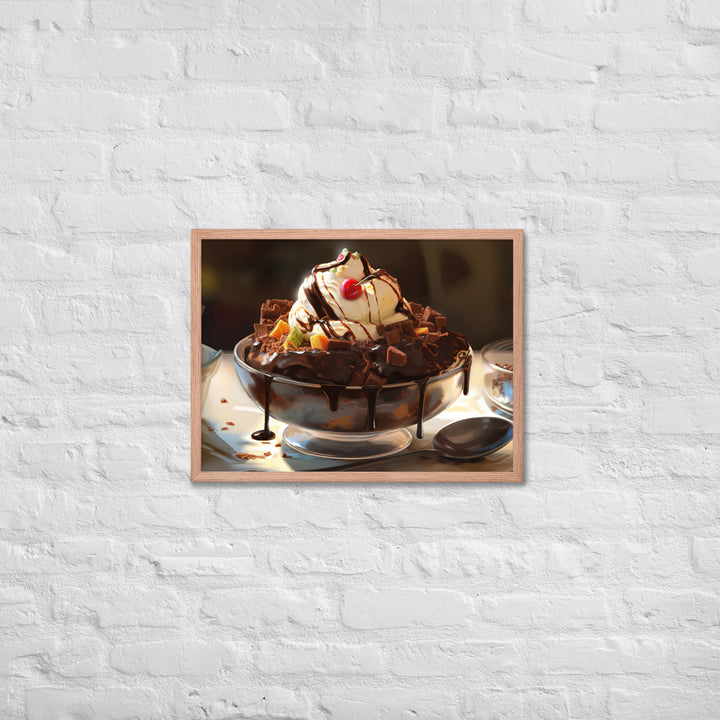 Chocolate Lovers Dream Sundae Framed poster 🤤 from Yumify.AI