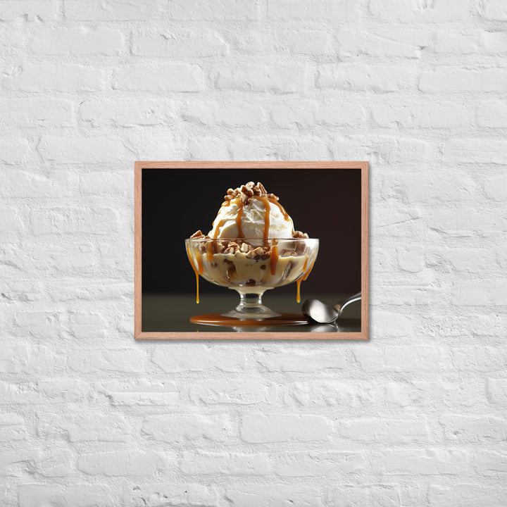 Caramel Pecan Sundae Framed poster 🤤 from Yumify.AI