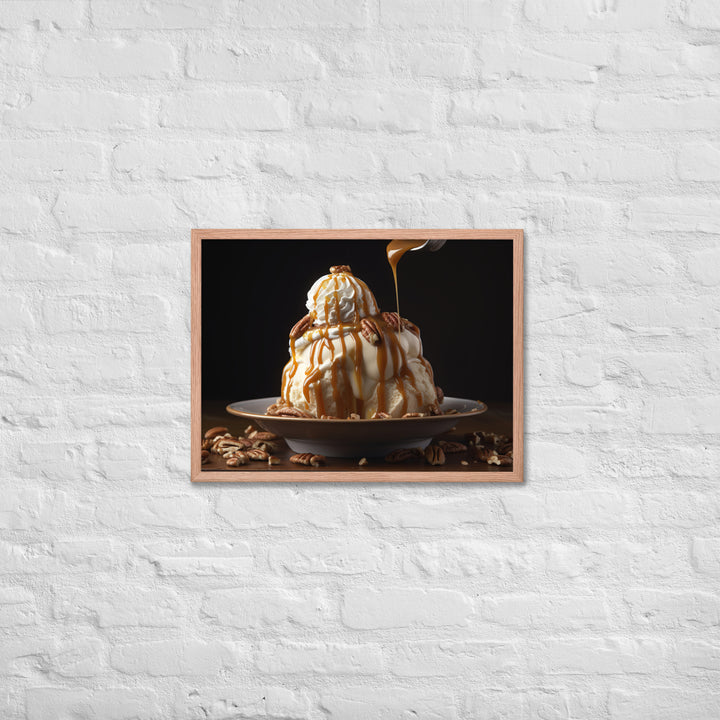 Caramel Pecan Sundae Framed poster 🤤 from Yumify.AI