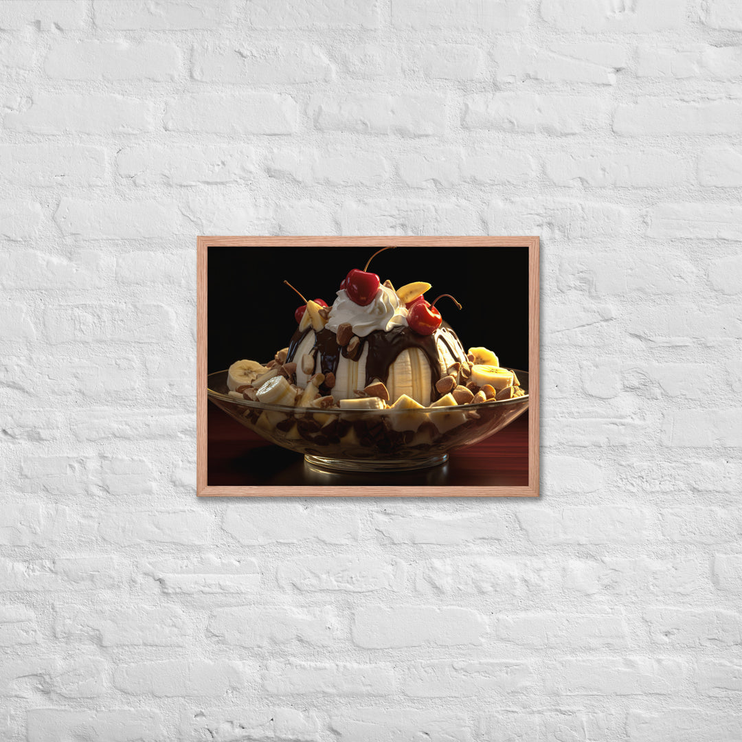 Banana Split Sundae Framed poster 🤤 from Yumify.AI