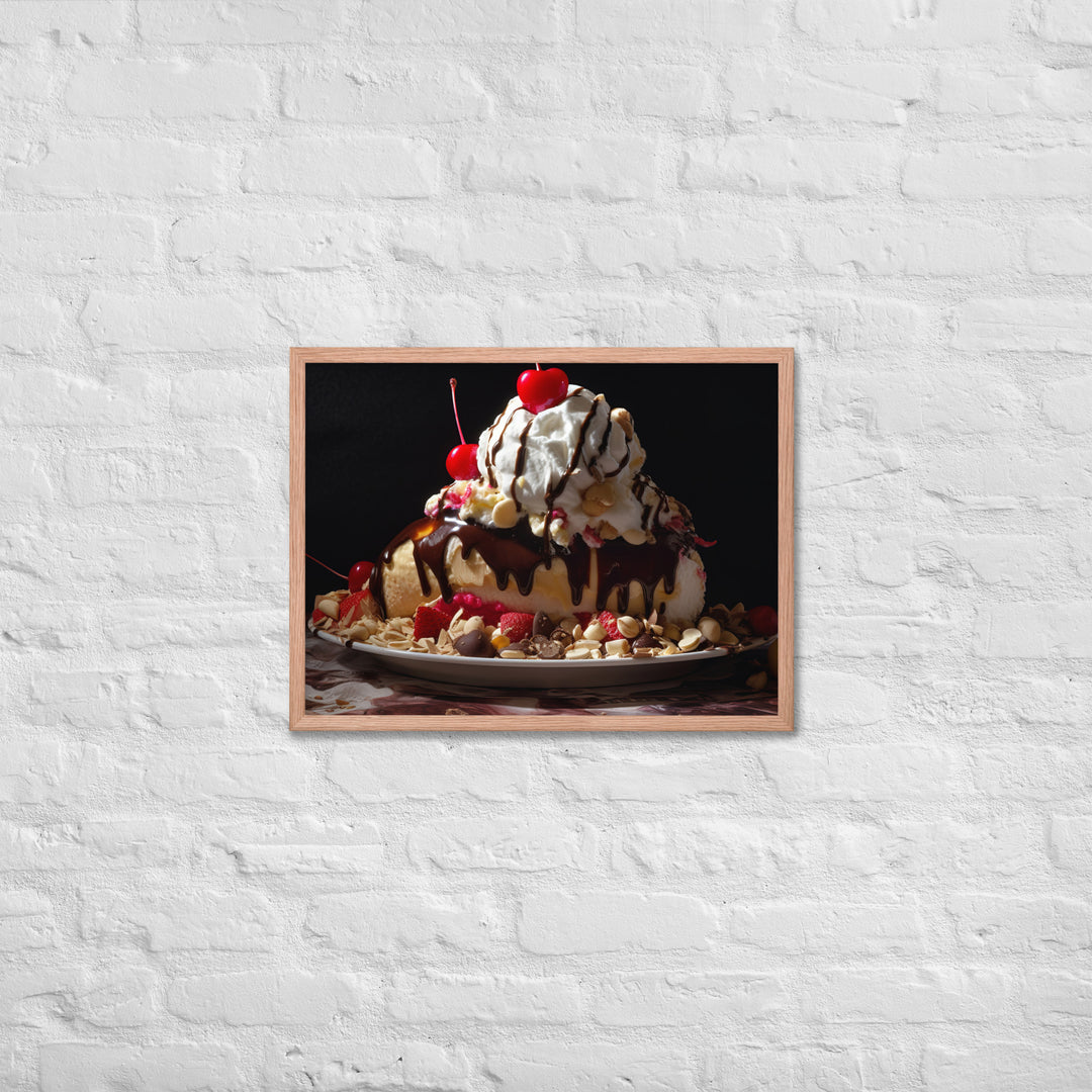 Banana Split Sundae Framed poster 🤤 from Yumify.AI