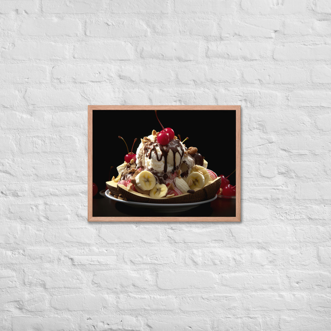 Banana Split Sundae Framed poster 🤤 from Yumify.AI