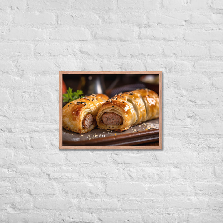 Pork and Apple Sausage Roll Framed poster 🤤 from Yumify.AI