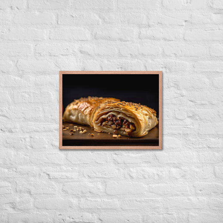 Pork and Apple Sausage Roll Framed poster 🤤 from Yumify.AI