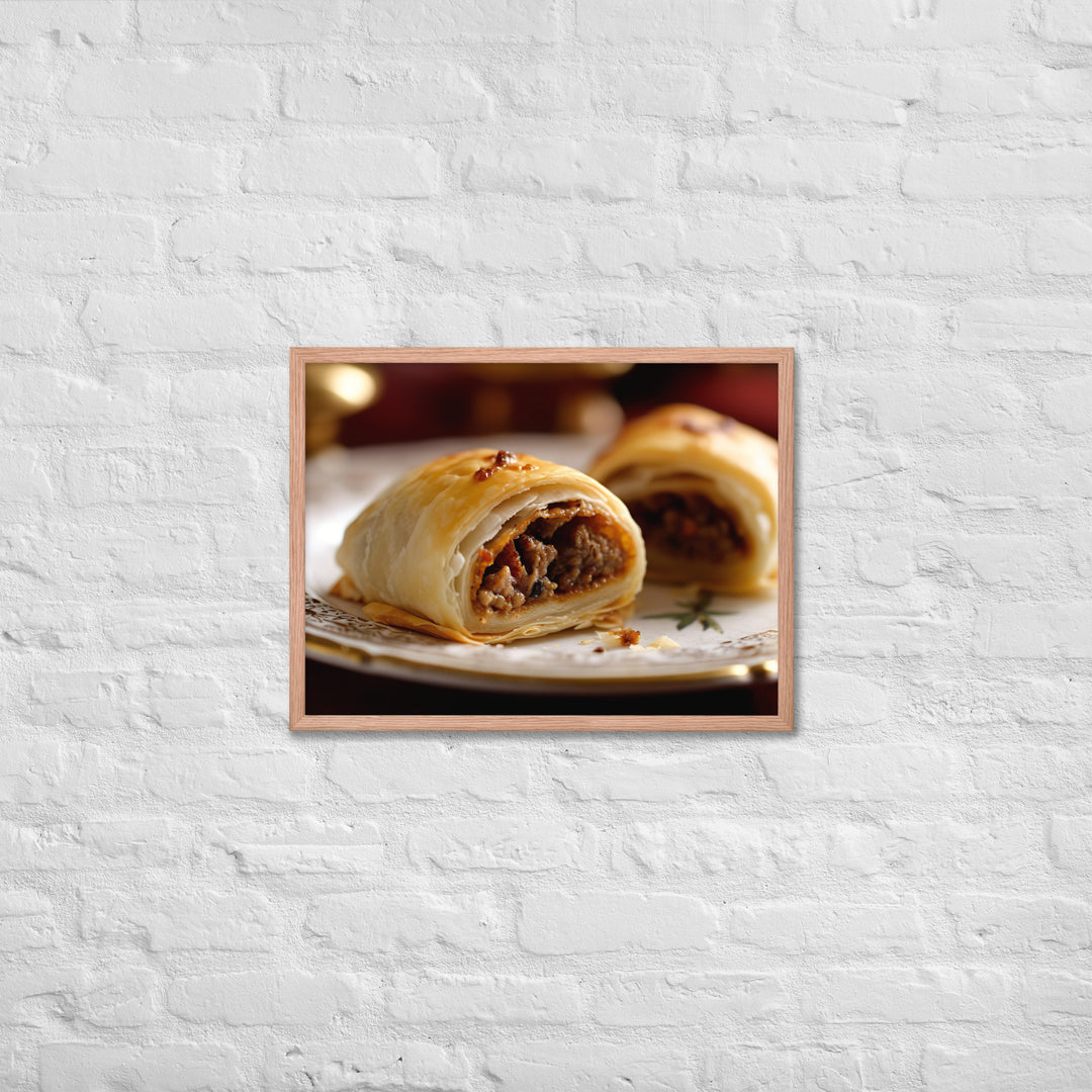 Moroccan Spiced Sausage Roll Framed poster 🤤 from Yumify.AI