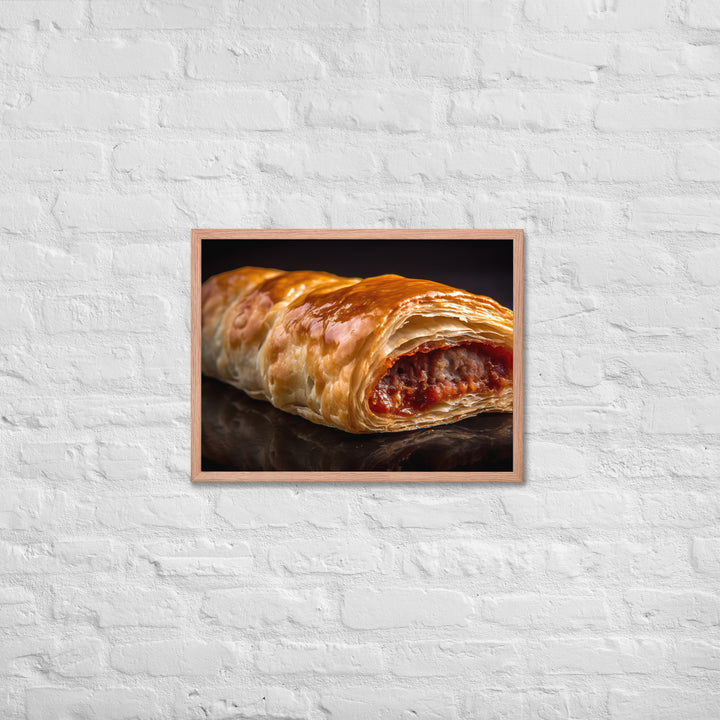 Classic Sausage Roll Framed poster 🤤 from Yumify.AI