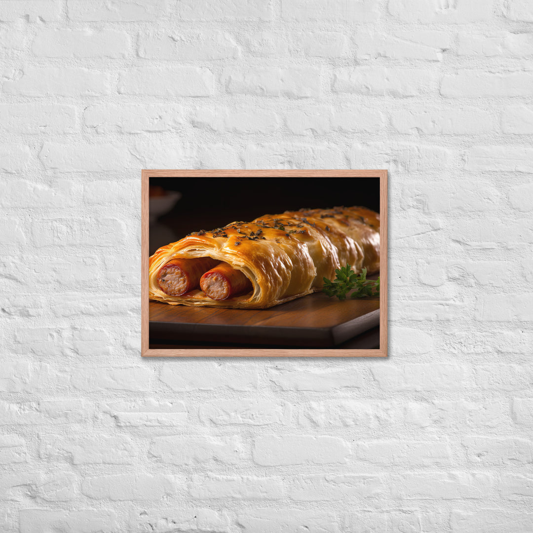 Chicken and Chorizo Sausage Roll Framed poster 🤤 from Yumify.AI