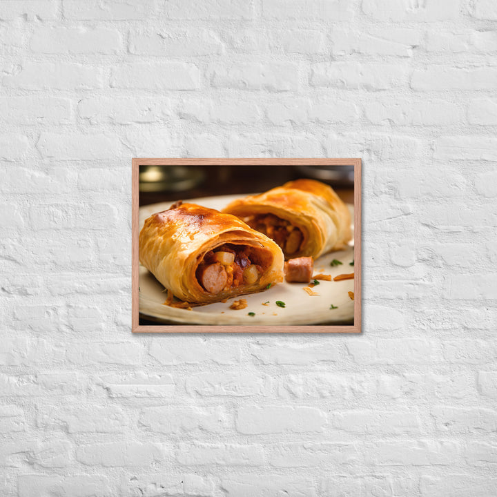 Chicken and Chorizo Sausage Roll Framed poster 🤤 from Yumify.AI