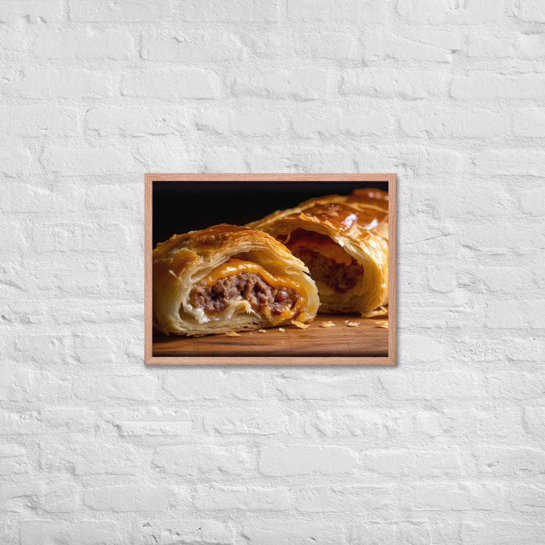 Cheese and Sausage Roll Framed poster 🤤 from Yumify.AI