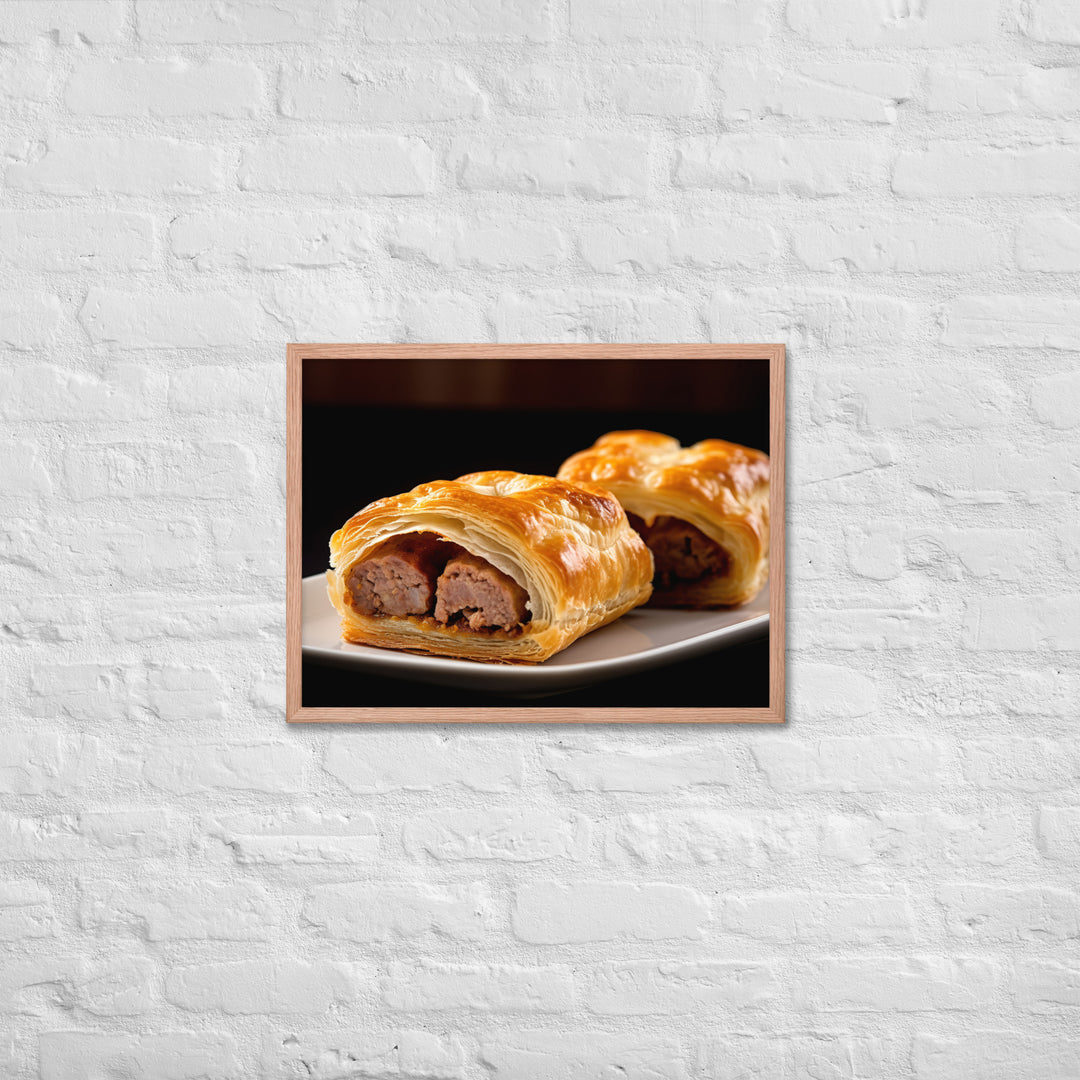 Beef and Onion Sausage Roll Framed poster 🤤 from Yumify.AI