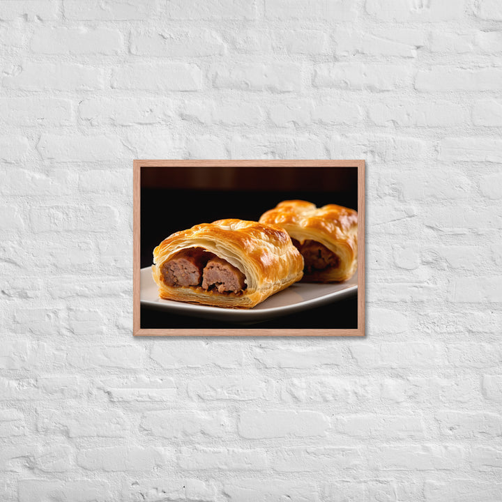 Beef and Onion Sausage Roll Framed poster 🤤 from Yumify.AI