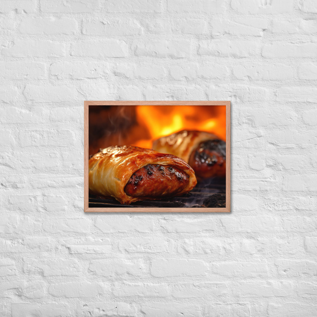 BBQ Sausage Roll Framed poster 🤤 from Yumify.AI