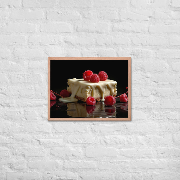 White Chocolate Raspberry Cheesecake Framed poster 🤤 from Yumify.AI