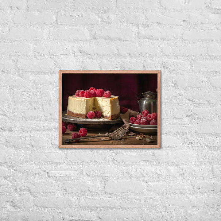 White Chocolate Raspberry Cheesecake Framed poster 🤤 from Yumify.AI