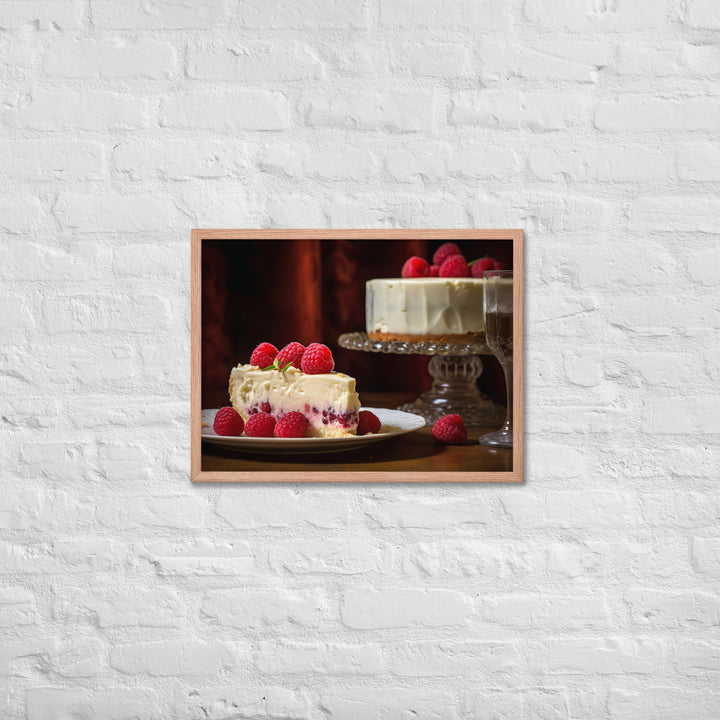 White Chocolate Raspberry Cheesecake Framed poster 🤤 from Yumify.AI