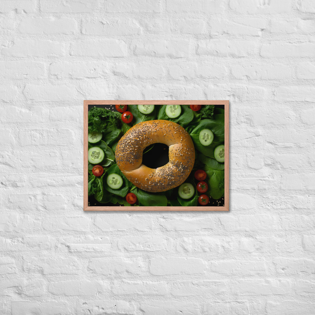 Spinach Bagel Framed poster 🤤 from Yumify.AI