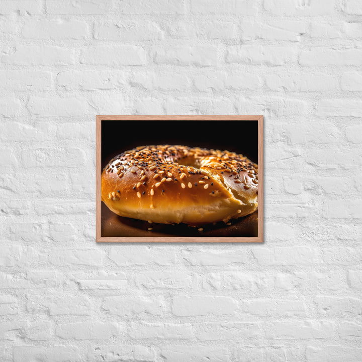 Sesame Bagel Framed poster 🤤 from Yumify.AI