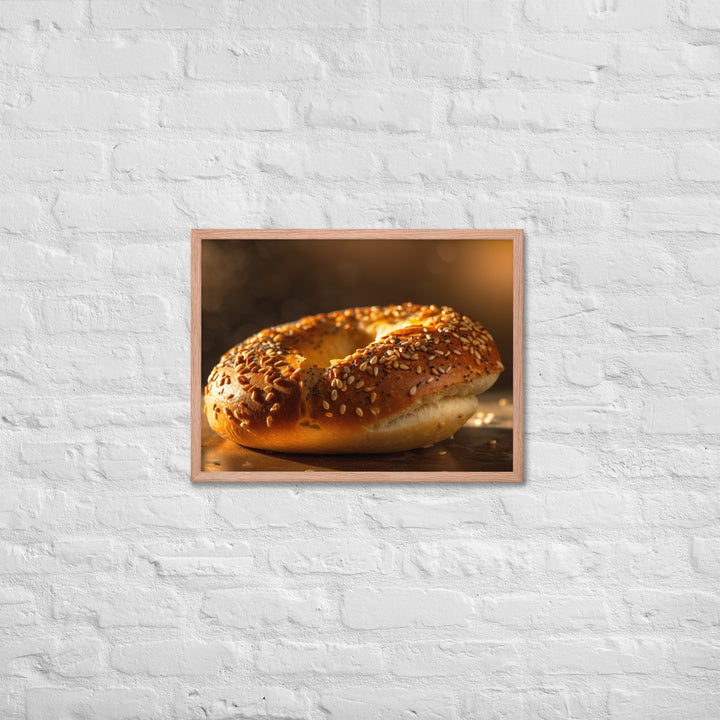 Sesame Bagel Framed poster 🤤 from Yumify.AI